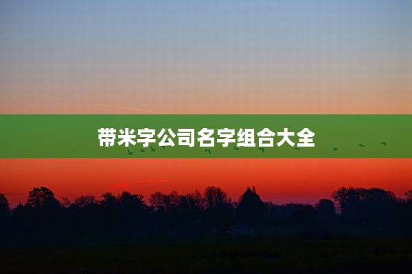 带米字公司名字组合大全