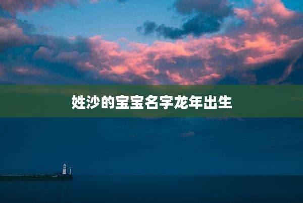 姓沙的宝宝名字龙年出生