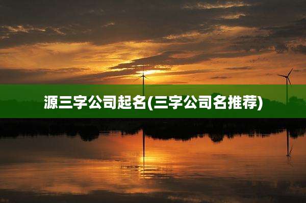 源三字公司起名(三字公司名推荐)