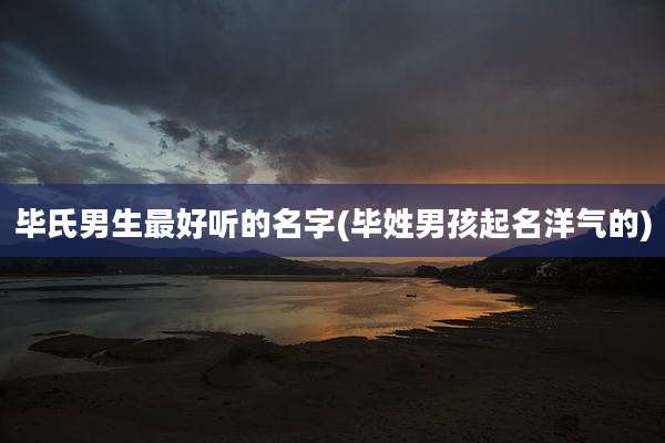 毕氏男生最好听的名字(毕姓男孩起名洋气的)