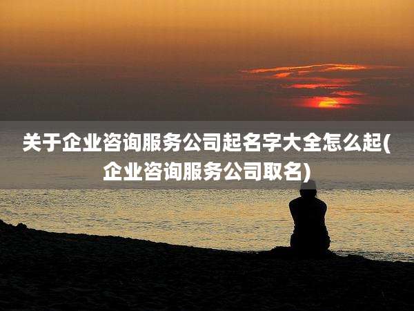 关于企业咨询服务公司起名字大全怎么起(企业咨询服务公司取名)