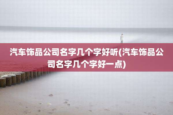 汽车饰品公司名字几个字好听(汽车饰品公司名字几个字好一点)