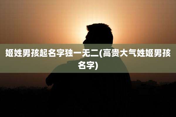 姬姓男孩起名字独一无二(高贵大气姓姬男孩名字)