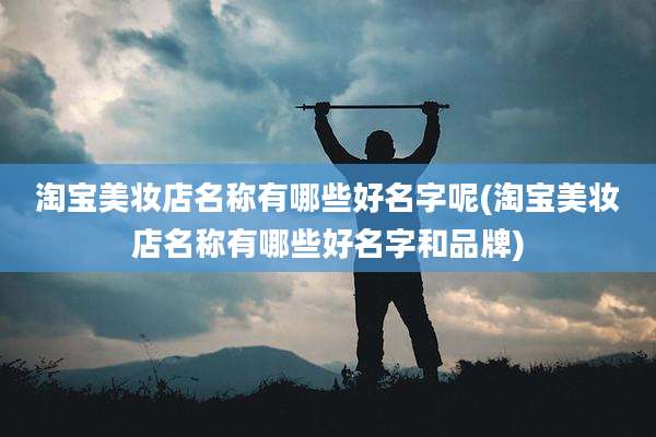 淘宝美妆店名称有哪些好名字呢(淘宝美妆店名称有哪些好名字和品牌)
