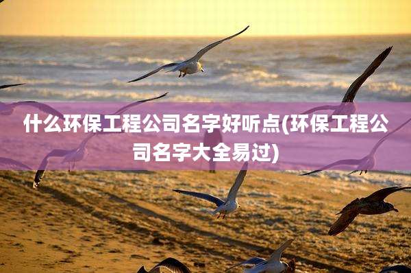 什么环保工程公司名字好听点(环保工程公司名字大全易过)