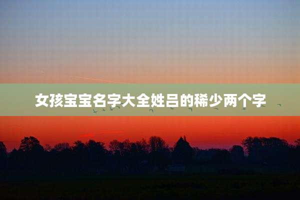 女孩宝宝名字大全姓吕的稀少两个字