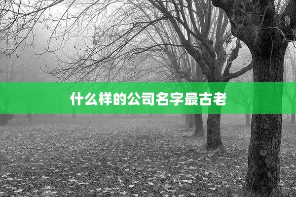 什么样的公司名字最古老