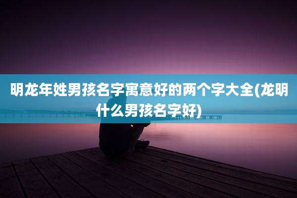 明龙年姓男孩名字寓意好的两个字大全(龙明什么男孩名字好)