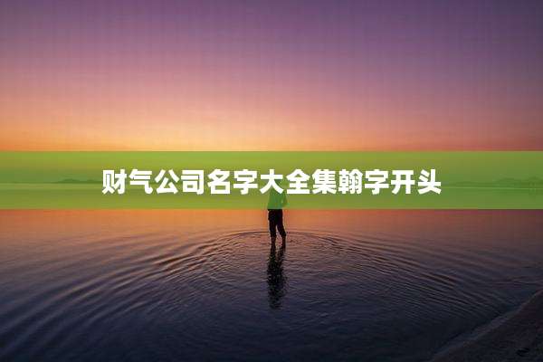 财气公司名字大全集翰字开头