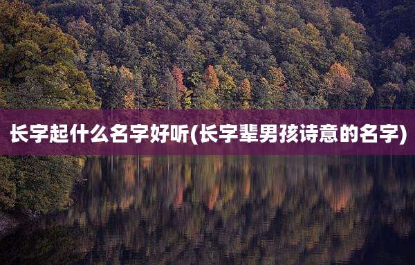 长字起什么名字好听(长字辈男孩诗意的名字)
