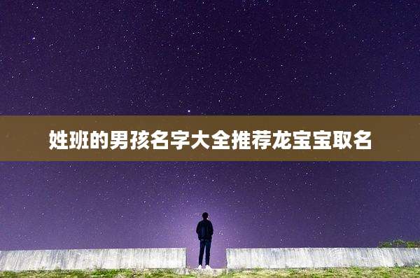 姓班的男孩名字大全推荐龙宝宝取名