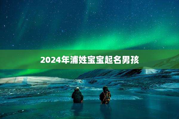 2024年浦姓宝宝起名男孩