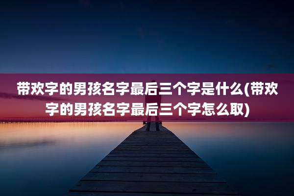 带欢字的男孩名字最后三个字是什么(带欢字的男孩名字最后三个字怎么取)