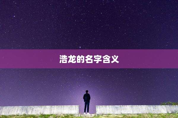 浩龙的名字含义