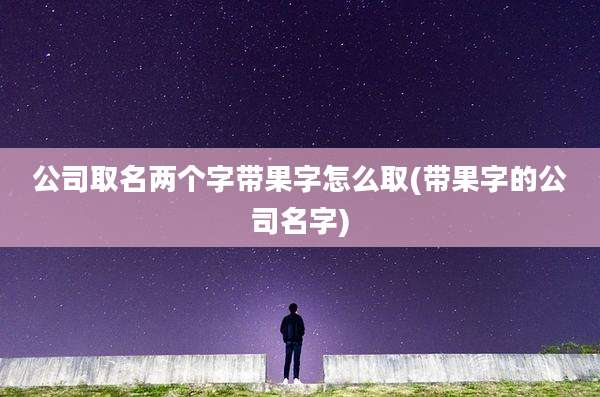 公司取名两个字带果字怎么取(带果字的公司名字)