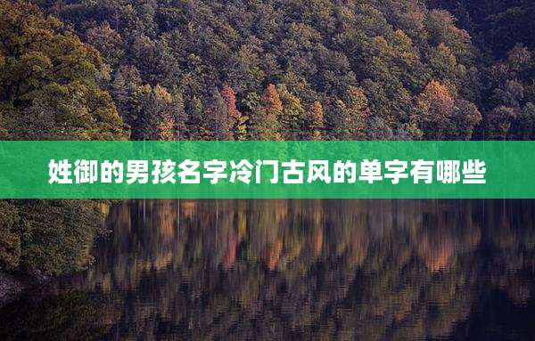 姓御的男孩名字冷门古风的单字有哪些