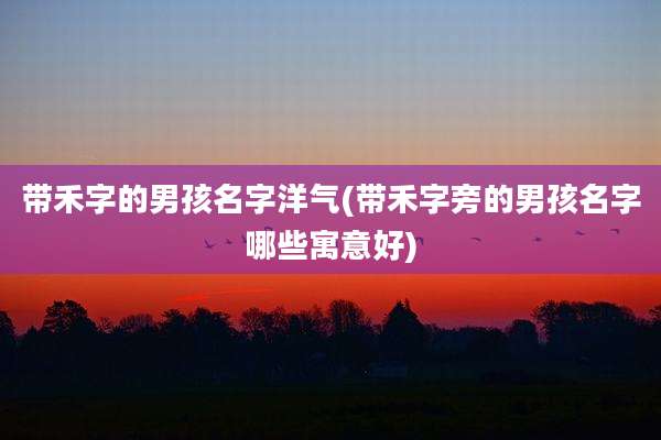 带禾字的男孩名字洋气(带禾字旁的男孩名字哪些寓意好)