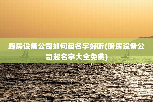 厨房设备公司如何起名字好听(厨房设备公司起名字大全免费)
