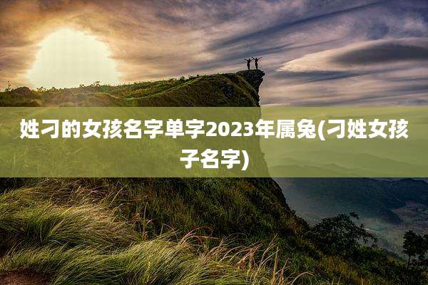 姓刁的女孩名字单字2023年属兔(刁姓女孩子名字)