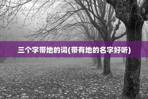 三个字带地的词(带有地的名字好听)