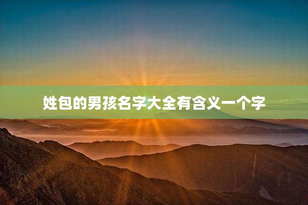姓包的男孩名字大全有含义一个字