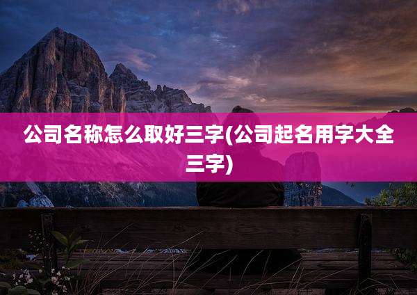 公司名称怎么取好三字(公司起名用字大全三字)