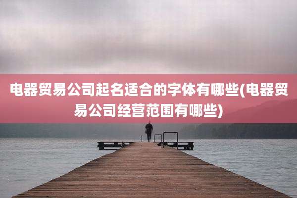 电器贸易公司起名适合的字体有哪些(电器贸易公司经营范围有哪些)