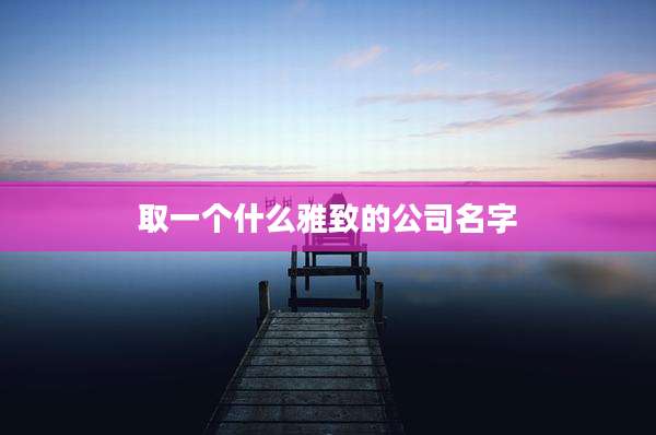 取一个什么雅致的公司名字