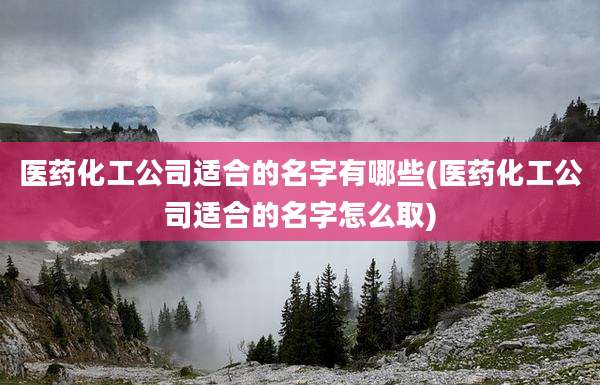 医药化工公司适合的名字有哪些(医药化工公司适合的名字怎么取)