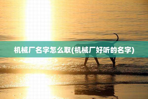 机械厂名字怎么取(机械厂好听的名字)