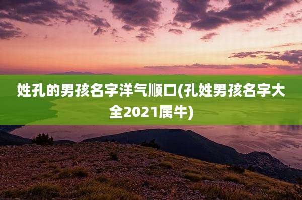 姓孔的男孩名字洋气顺口(孔姓男孩名字大全2021属牛)