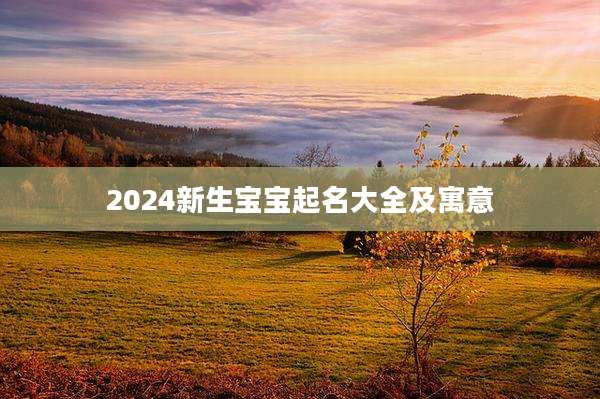 2024新生宝宝起名大全及寓意