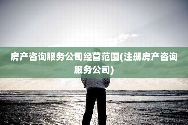 房产咨询服务公司经营范围(注册房产咨询服务公司)