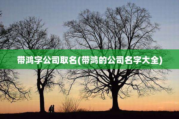 带鸿字公司取名(带鸿的公司名字大全)