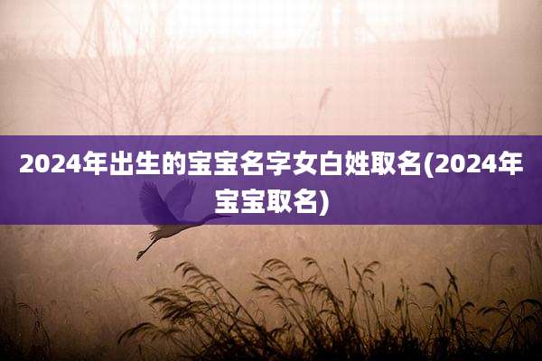 2024年出生的宝宝名字女白姓取名(2024年宝宝取名)