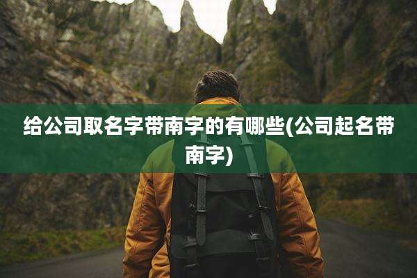 给公司取名字带南字的有哪些(公司起名带南字)