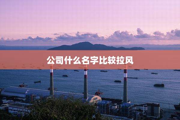 公司什么名字比较拉风