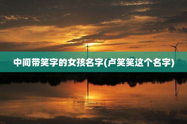 中间带笑字的女孩名字(卢笑笑这个名字)