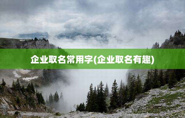 企业取名常用字(企业取名有趣)