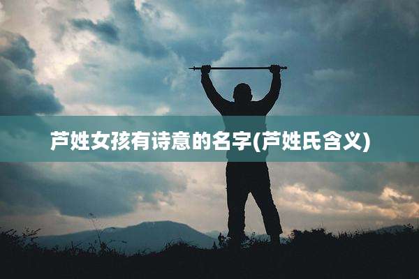 芦姓女孩有诗意的名字(芦姓氏含义)