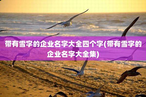 带有雪字的企业名字大全四个字(带有雪字的企业名字大全集)