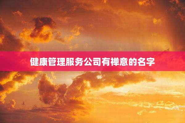 健康管理服务公司有禅意的名字