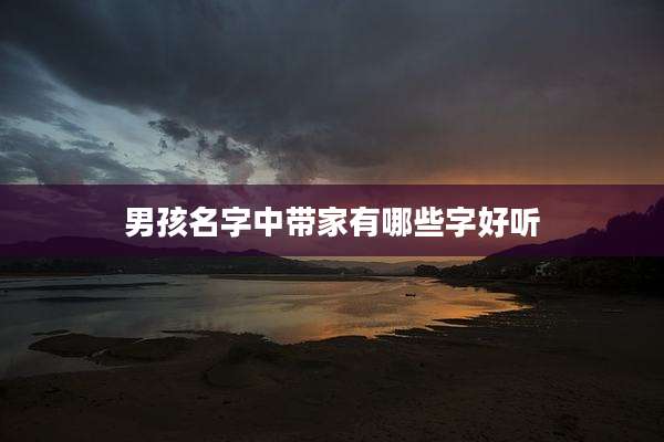 男孩名字中带家有哪些字好听