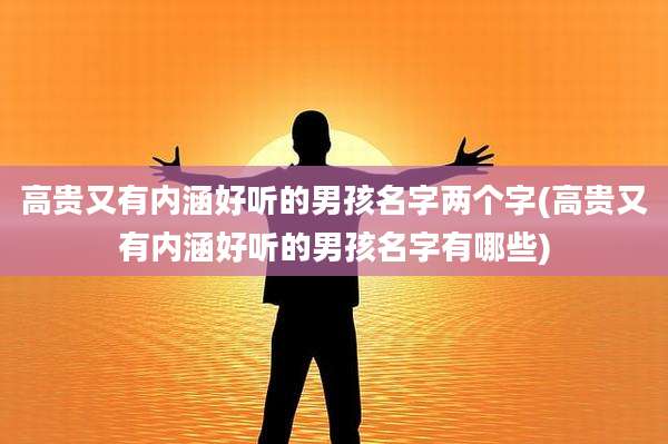 高贵又有内涵好听的男孩名字两个字(高贵又有内涵好听的男孩名字有哪些)